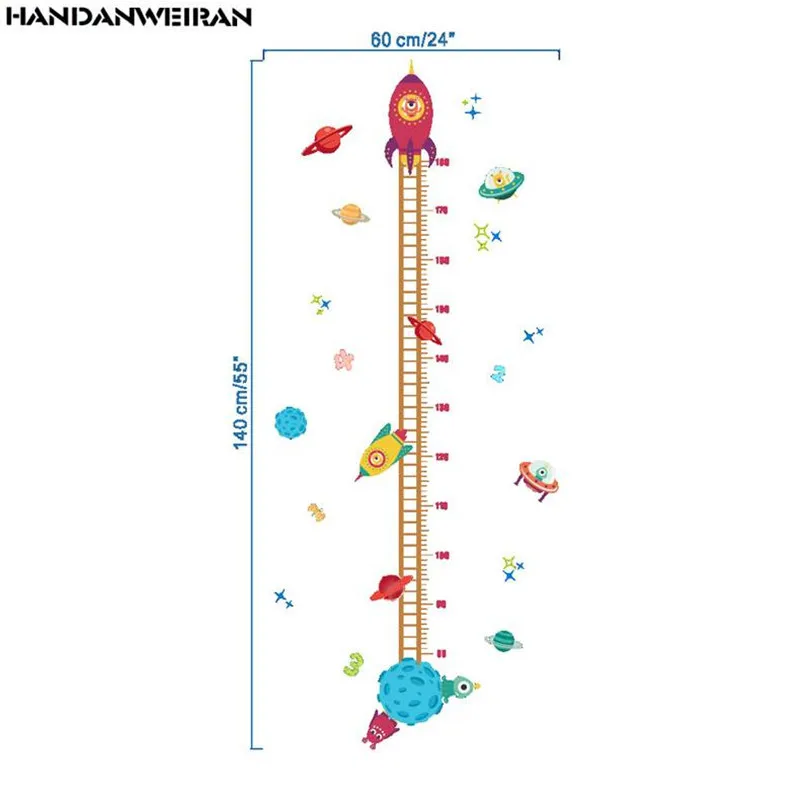 

1 PCS Rocket Planet Height Sticker Kindergarten Height Measure Wall Sticker For Kids Living Room DIY Home Decor HANDANWEIRAN