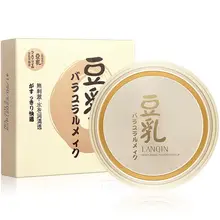 LANBENA гладкое прессованное порошковое соевое молоко контроль масла лица консилер основа отбеливающая отделка Установка порошок+ макияж губка