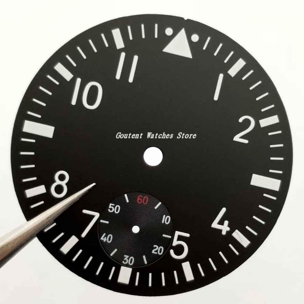 

38.9mm Watch Dial Black Dial Kit ETA 6498 or Seagull Movement Men's watches Accessory