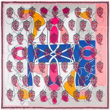 

Fashion 100% Silk Scarf For Women Double Horse Neckerchief Life Tree Pattern Shawls Luxury Spain Square Scarves Female Foulard