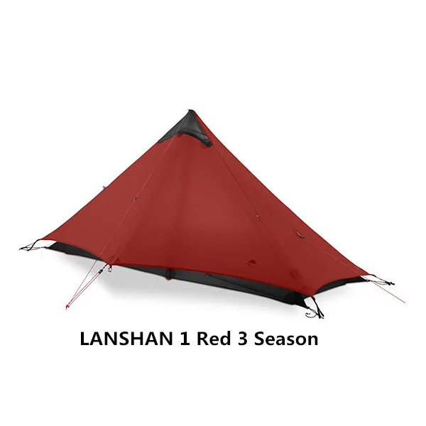 LanShan 2 3F UL GEAR 2 Person Oudoor Сверхлегкая палатка для кемпинга 4 сезона профессиональная 15D Silnylon Бесшумная палатка - Цвет: Red 1P 3 Season