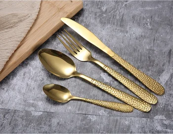 

Stainless Steel Dinnerware Set Spoon Fork Knife Flatware Sets Dinner Steak Soup Coffee Ice Cream Spoon Kitchen Utensil W9024
