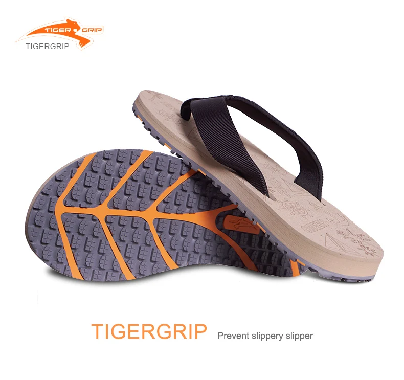 Tigergrip/мужские Нескользящие тапочки; сандалии для душа; вьетнамки