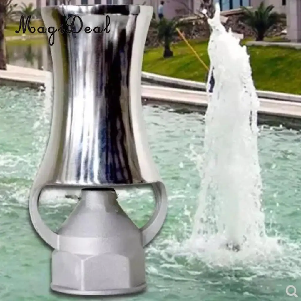 Stainless Steel Water Fountain Nozzle Plaza Garden Pond Pool Sprinkler Spray Head with 1.5 inch