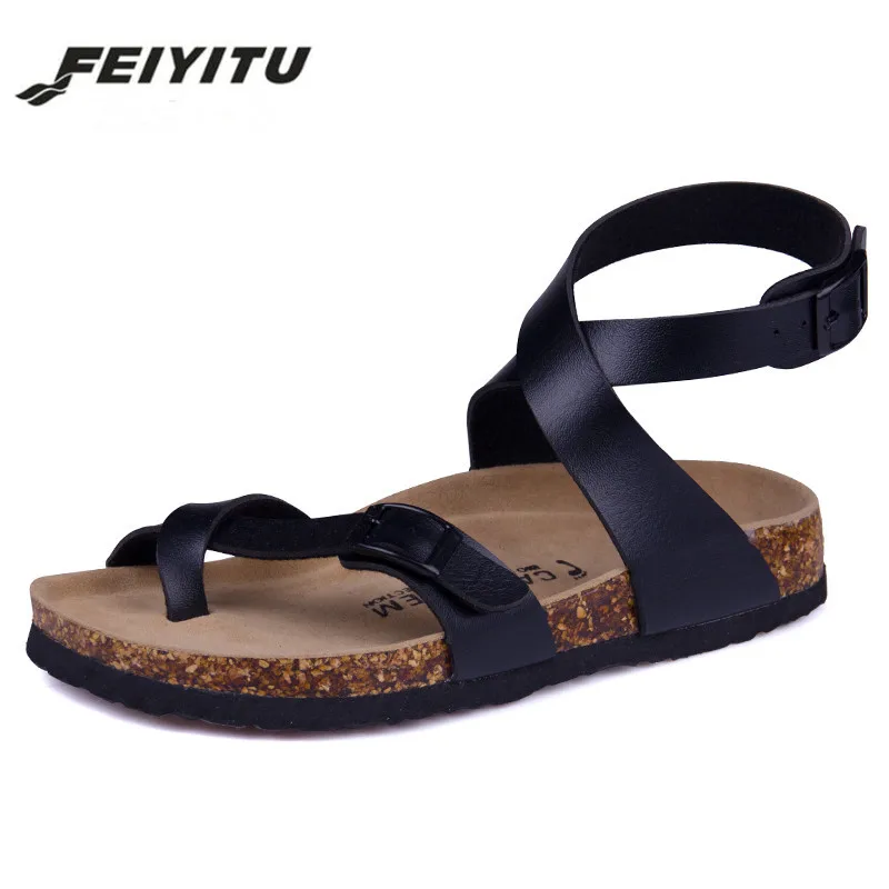 Мужские пляжные сандалии FeiYiTu повседневные сандалии-гладиаторы на ремешках с