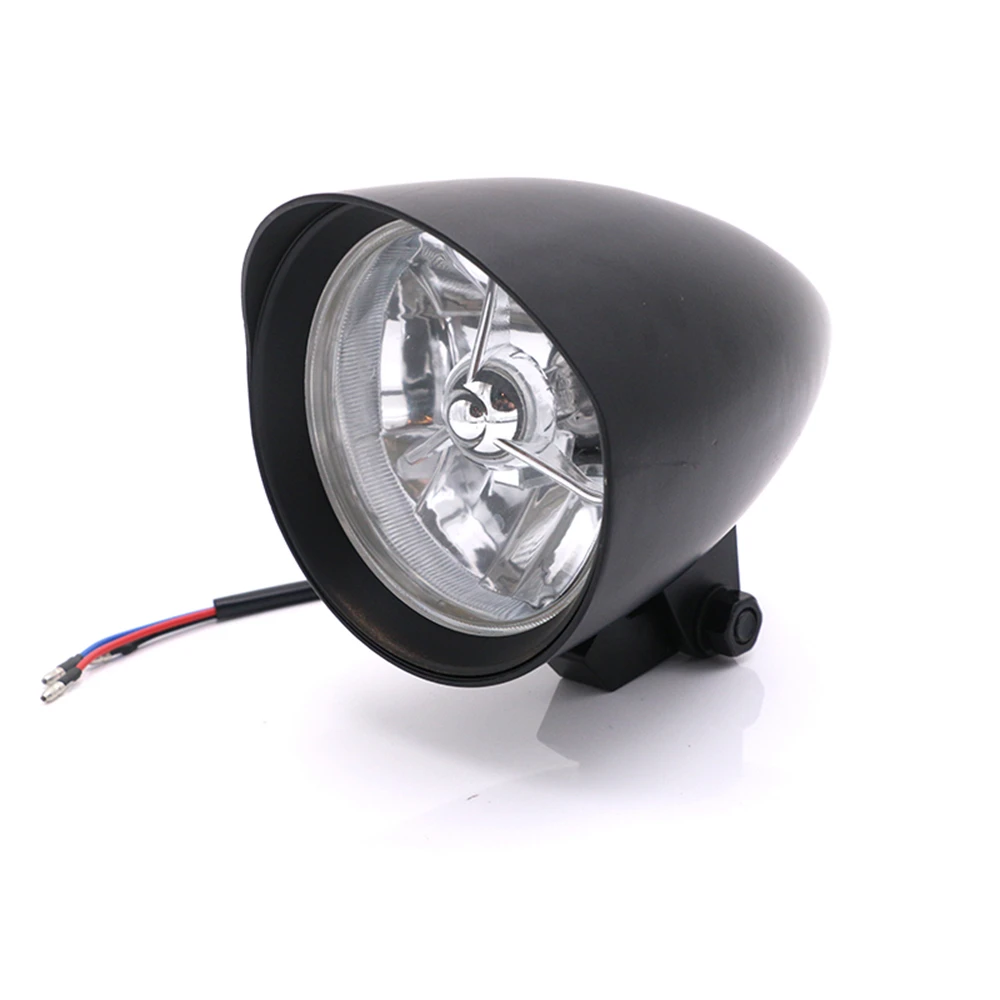 Black Aluminum Bullet Motorcycle Headlight Head Lamp For Harley Chopper