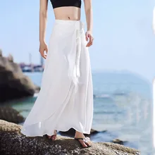 1 шт. юбки с завышенной талией женские пляжные юбки осенние модные шифоновые длинные юбки для дам обтягивающие пляжные юбки