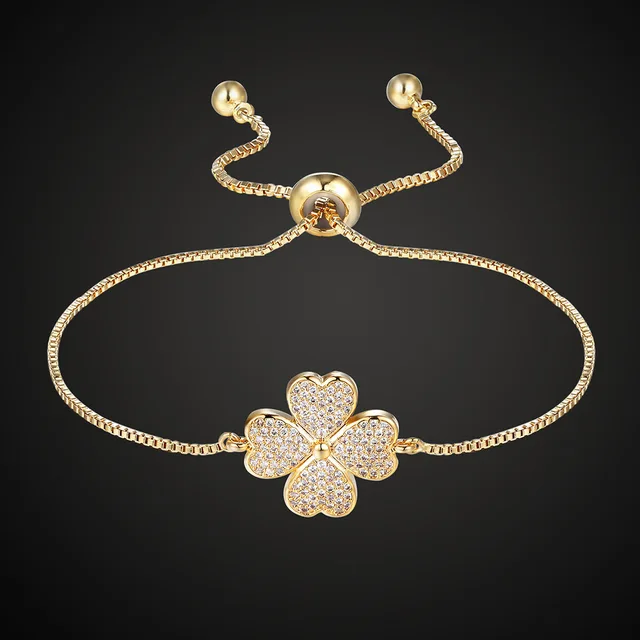 Fashion Classic Four Leaf Clover Bracelets Luxury Gold Clover Charm