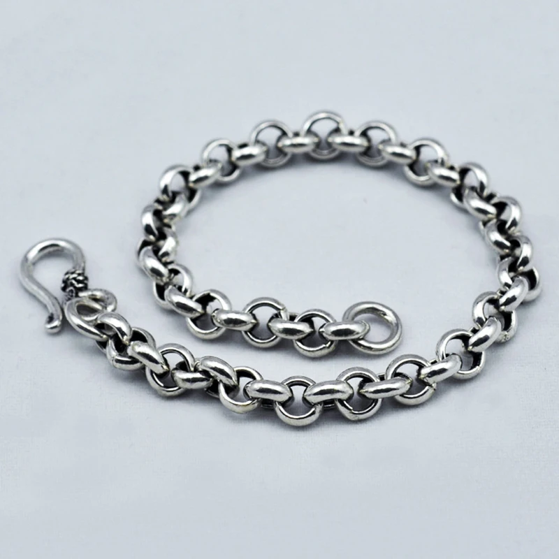 Genuine 925 Sterling Silver Bracelet For Men And Women O Type Chain