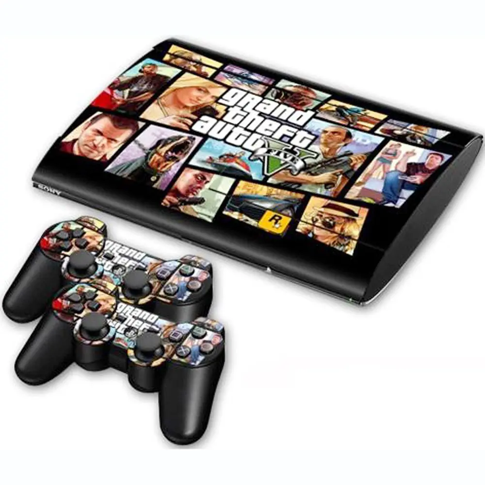 Заказать забавную игру для консоли. PLAYSTATION 3 GTA. PLAYSTATION 3 Slim. Наклейки на приставку ps3 Slim. Наклейки на пс3 супер слим.