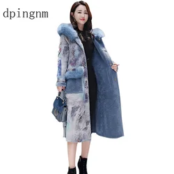 Women's Winter  Fox Fur Coat 2020NEW Ladies Thick Warm Medium Long Female Fur Jacket Silver Fox Fur Coat Snowsuit