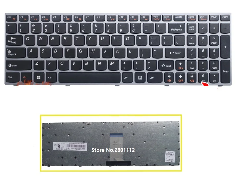Клавиатура SSEA для ноутбука IBM Lenovo B5400 B5400A M5400 M5400AT с серебристой рамкой | Компьютеры