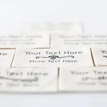 Настроить любые текстовые Декоративные наклейки для изделий ручной работы-Заказные ярлыки напечатаны на органической хлопчатобумажной ткани(пользовательские этикетки одежды