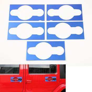 

5Pcs/set New Blue Door Exterior Handle Guard Cover Trim Frame Sticker For Jeep Wrangler JK 4 Doors 2007-2017 Chromium Styling