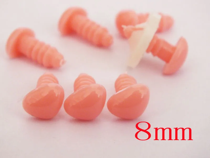 Free Shipping!! 8mm Plastic Safety Nose Triangle For Bear Doll Animal Puppet Making - 60 pcs/lot