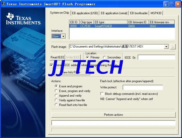 253025402511 emulador Zigbee SmartRF04EB CC1110 CCDebugger