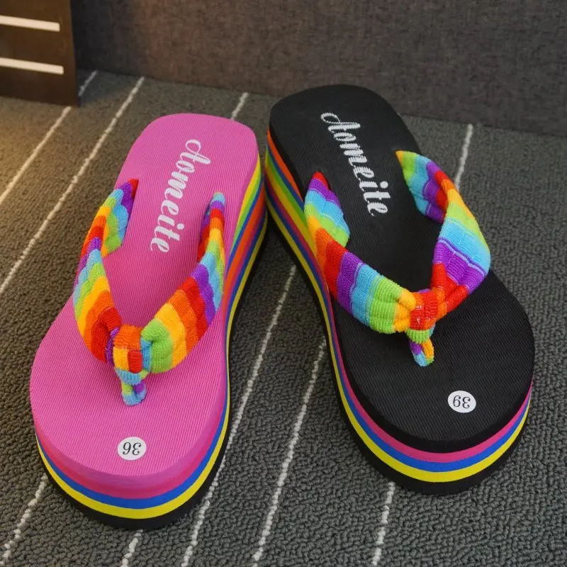 

EABXZ fuzzy slippers Special Korean Color Towel Cloth flip flops women Foot Pine Cake Home Slipper cute fluffy cat slippers