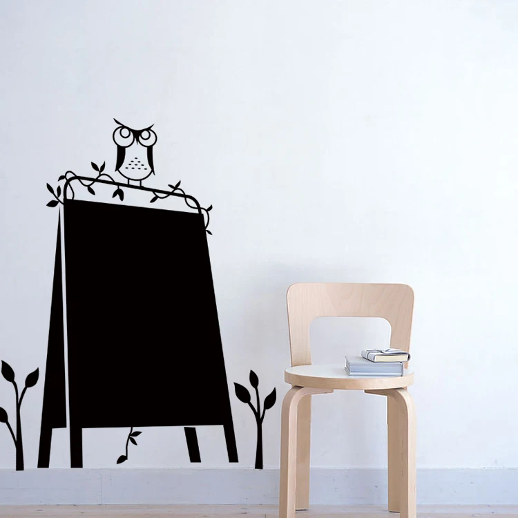

Owl Children's Room Chalk Cartoon Calendar Chalkboard Bedroom Wall Stickers Removable Carved Stickers Message Board