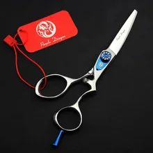 565#5.5 ''бренд фиолетовый дракон Высший сорт Diamante парикмахерские Ножницы 440C дома и салон Парикмахерская Резка Ножницы ножницы волос