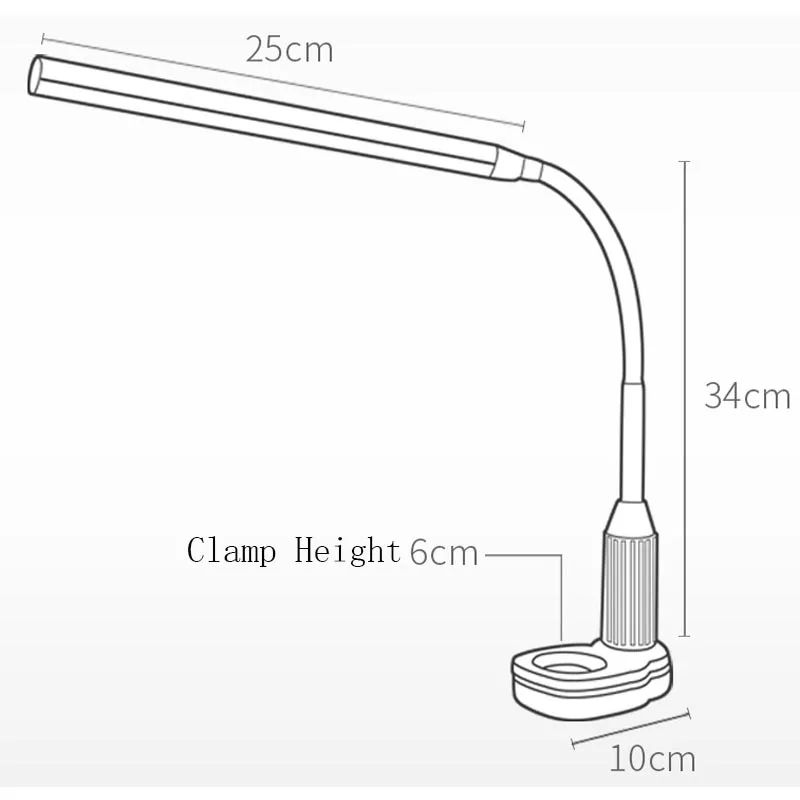 Настольная лампа на клипсе с питанием от USB настольная лампа 5 Вт 24 светодиодный s Плавная регулировкая яркости гибкий светодиодный настольный свет сенсорный переключатель свет для чтения