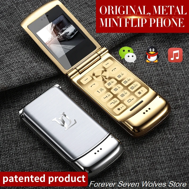 Оригинальный Ulcool V9 1 54 ''металлический корпус флип телефон маленький экран