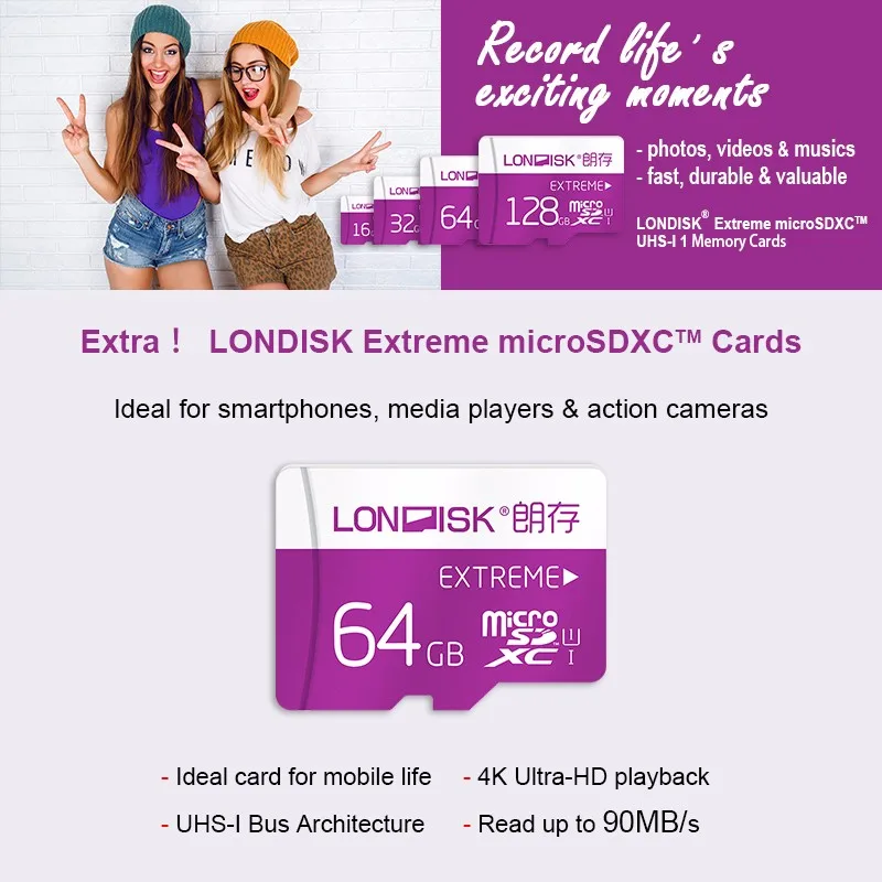 Londisk Memory Card Genuine Capacity Micro SD 16GB 8GB 32GB 64GB 128GB Class10 UHS-1 Micro SD Card For Cellphone Camera 5