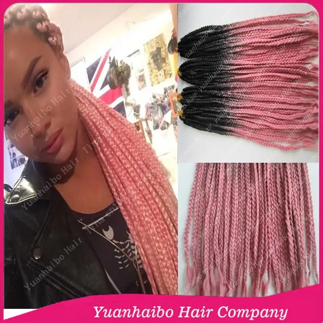 Cheap Price 22" black/pink ombre synthetic long braiding hair two tone...