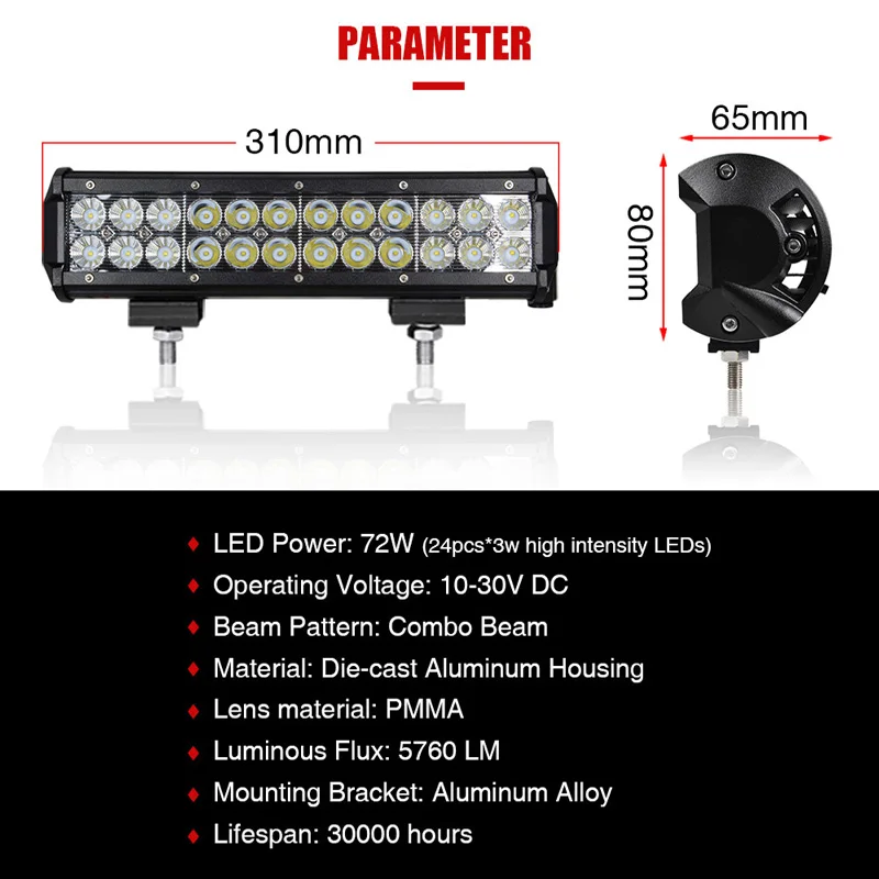 OffRoad 4 7 12 inch 72W 36W 18W daytime running strobe lights auto day light led for car jeep wrangler jk 12V 24v truck Lamps