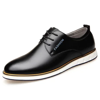 

Breathable Pointed Toe Leather Casual Shoes Men Flats 2021 Summer Autumn Lace up Sneakers Men Oxford Shoes Black Moccasins