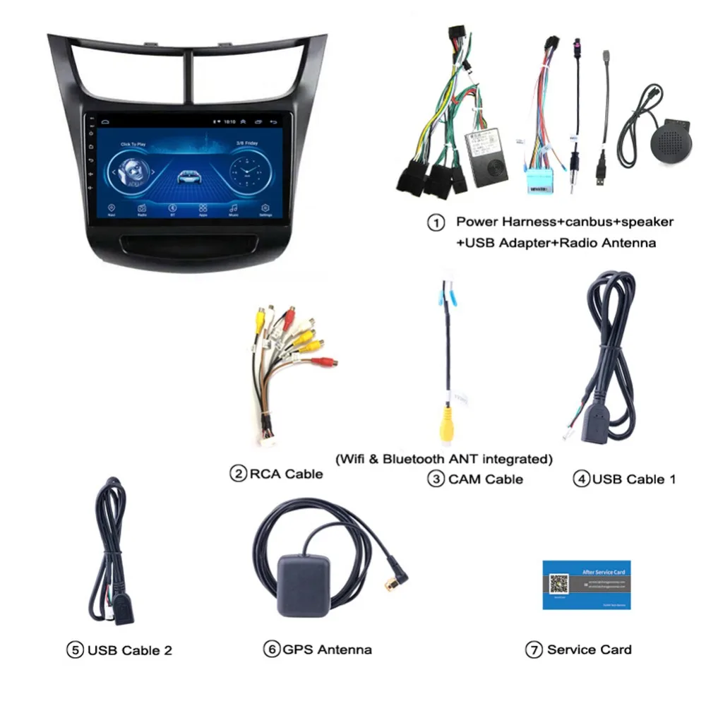 Super Slim Touch Screen Android 9.1 radio GPS Navigation for Chevrolet SAIL 2015-18 headunit tablet