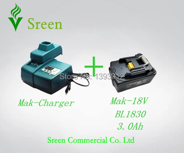 

Sreen Universal Li-ion NI-CD NI-MH Power Tool Battery Charger 3000mAh BL1830 Rechargeable Battery Replacement for Makita 18V LXT