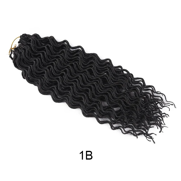 TOMO 24 нитка, на крючках, косички, faux locs Curly конец 18 дюймов Синтетические косички, волосы для наращивания на эффектом деграде(переход от темного к черный, красный коричневый накладные волосы на крючке - Цвет: # 1B