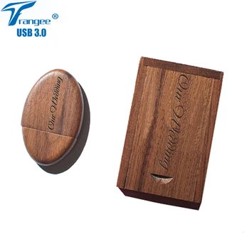 

Trangee USB 3.0 Flash Drive 8GB 16GB 32GB Walnut Oval Pendrive 64GB USB Stick Pen Drive with Wooden Gift Box (5pcs Free Logo)