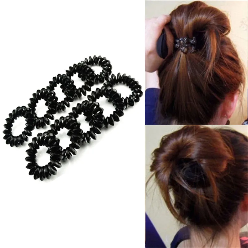 5 шт./компл. черный телефонный провод Волосы Галстуки спираль Форма ...