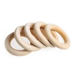 5 шт. Детские натуральные кольца для прорезывания зубов деревянные ожерелья Браслет DIY ремесла
