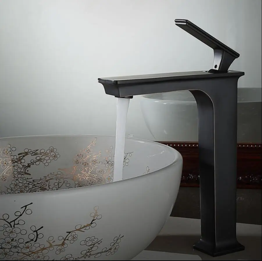 Basin Faucet Black Oil Brushed Brass Crane Bathroom Faucets Hot and Cold Water Mixer Tap Contemporary Mixer Tap torneira basin faucets antique black oil brass crane bathroom faucets hot and cold water mixer tap contemporary mixer tap torneira