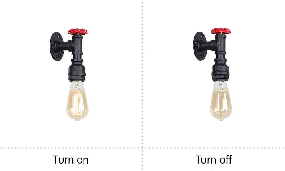 Декор клапана античный Эдисон настенный светильник Лофт Промышленные бра, настенные светильники Светодиодный Железный водопровод
