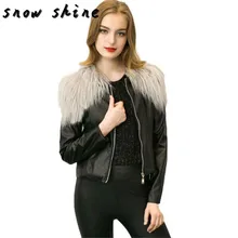 Snowshine YLW женские сексуальные обтягивающий Байкерский кожаная куртка на молнии короткое пальто