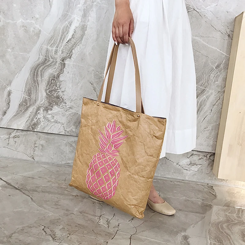 Женская бумага для поделок в стиле ретро повседневная сумка женская морщинистая сумка на плечо простая однотонная сумка для покупок