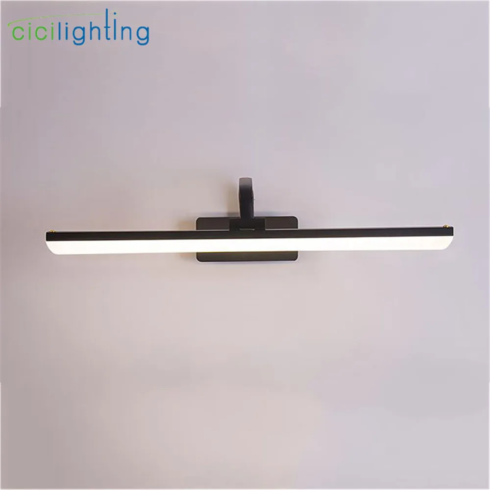 L43cm L57cm L71cm скандинавские европейские черные светодиодные лампы для туалетного столика, светильник для шкафа, металлический туалетный зеркальный светильник для ванной комнаты, акриловый настенный светильник ing