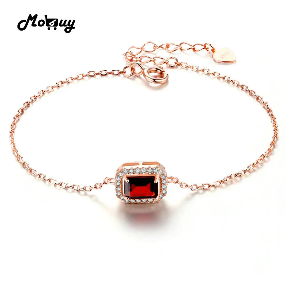 MoBuy MBHI001 Octagon Gemstone Red Garnet font b Bracelets b font font b Bangles b