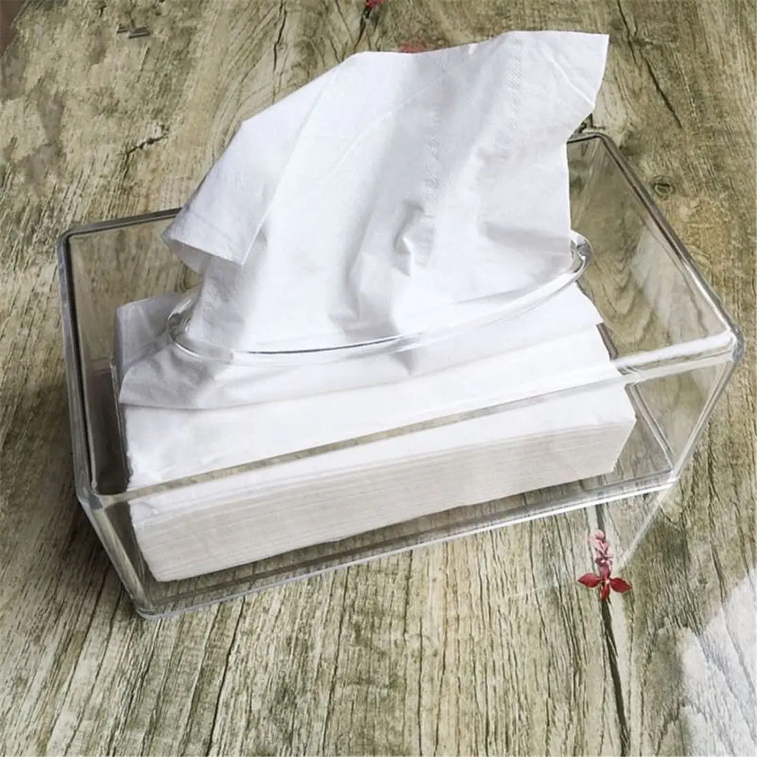 

Acrylic Clear Tissue Box Cover Rectangular Napkin Car Office Paper Holder Case