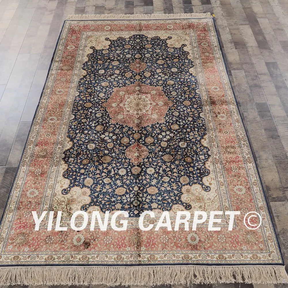 Yilong 5'x8' ручной работы персидские ковры античный "Медальон" шелковый ковер(LH143A5x8