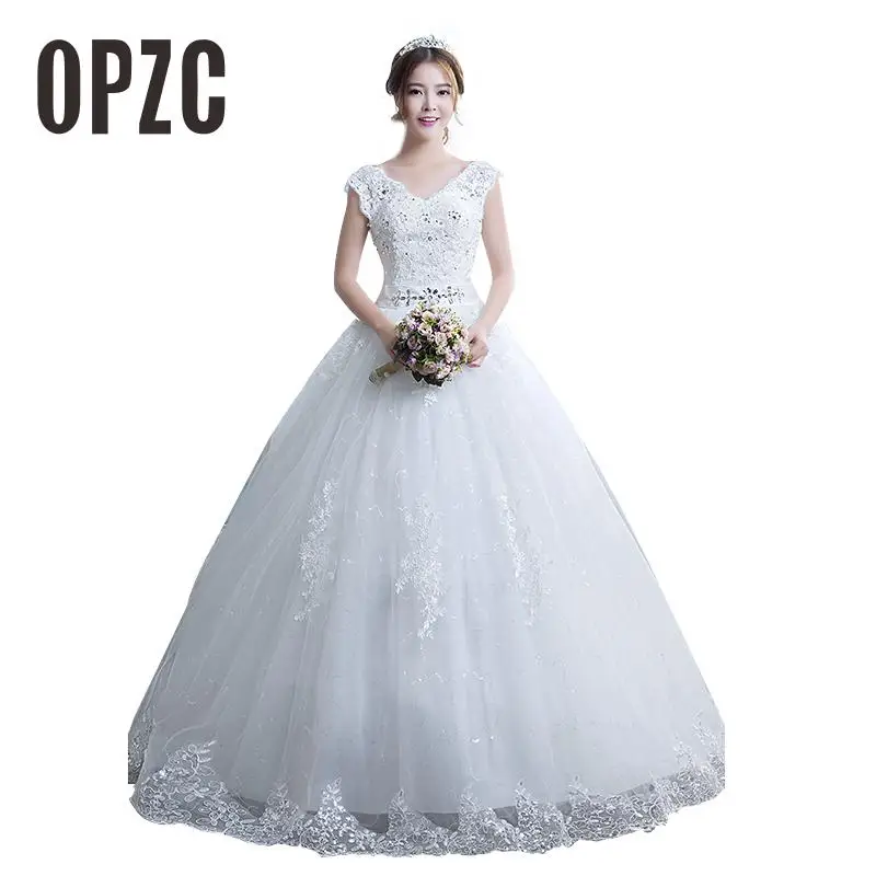 

Real Photo 9 Layer Wedding Dresses 2017 Autumn and Winter Korean Style elegance Princedss Lace Appliques Bride Gowns CC