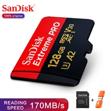 SanDisk Extreme Pro TF 64GB 128GB microSDXC UHS-I Memory Card micro SD Card 32GB microSDHC TF 170MB/s Class10 U3 With SD Adapter SanDisk Extreme Pro TF 64GB 128GB microSDXC UHS-I Memory Card micro SD Card 32GB microSDHC TF 170MB/s Class10 U3 With SD Adapter
