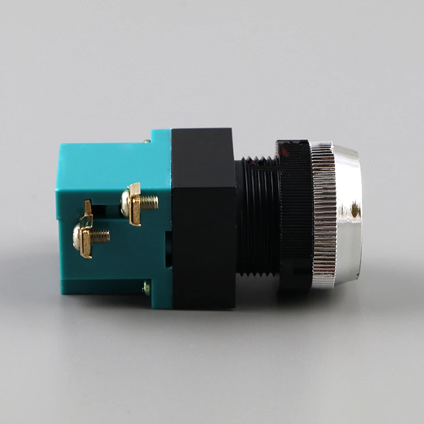 

LA19-11 ABS-restablecer interruptor de botón de empuje 25mm 380 V 5A ronda de arranque y parada de cabeza plana abierto 1 1 cerca de interruptor para barco máquina Herramienta