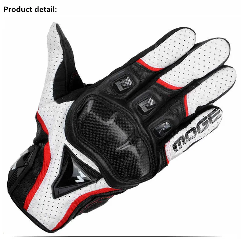 Summer KTM Motorcycle Racing Leather Gloves Breathable Holes Carbon