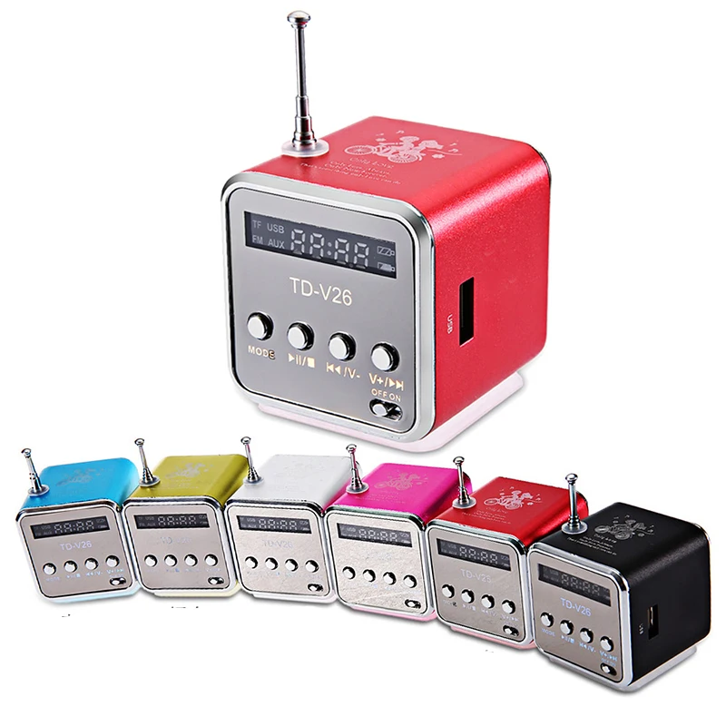 Bluetwos TD-V26 Mini Bluetooth Speaker FM Radio Digital LCD Sound Micro SD/TF Card Portable Music Stereo Loudspeaker | Электроника