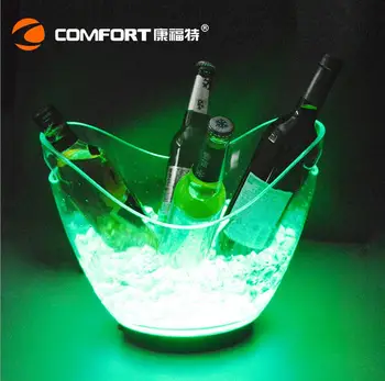 

4L Waterproof Plastic LED Ice Bucket Color Changing Bars Nightclubs LED Light Up Champagne Beer Bucket Bars Night Party 5pieces
