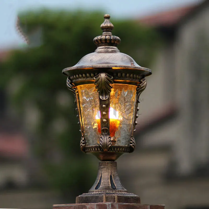 Europe outdoor lamp post headlights fence pillar lights ...